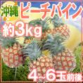 ”沖縄産 ピーチパイン” 4～6玉前後 約3kg【予約 3月下旬以降】 送料無料