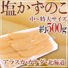 アラスカ・カナダ・北海道 ”塩数の子” 中～特大サイズ 約500g おせち♪ご家庭・業務用にも♪塩かずのこ【予約 入荷次第発送】 送料無料