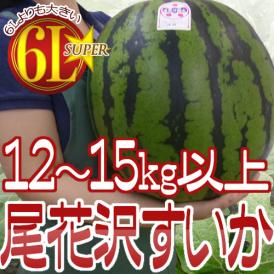 山形県産 ”尾花沢スイカ” S6L（7L級） 1玉約12kg以上 ちょっと訳あり【予約 7月下旬以降】 送料無料