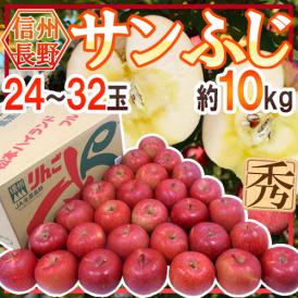 長野産 ”蜜入りサンふじ” 秀品 大玉24～32玉 約10kg【予約 11月下旬以降】 送料無料