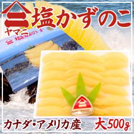 北海道 井原水産 ”ヤマニ 塩数の子” 大 約500g 化粧箱 カナダ・アメリカ産 塩かずのこ【予約 12月以降】 送料無料 