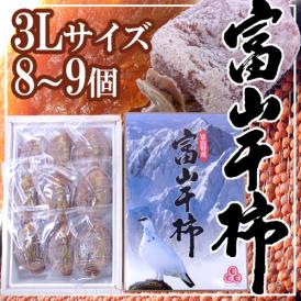 富山産 ”富山干柿” 3Lサイズ 超大粒 8～9個入 化粧箱【予約 12月中旬以降】 送料無料