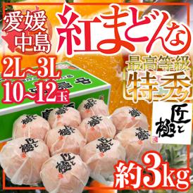 愛媛中島産 ”紅まどんな” 特秀品 大玉2L~3L 10~12玉 約3kg 「匠と極」シリーズ【お歳暮・予約 12月以降】 送料無料