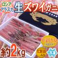 ロシア・アラスカ産 冷凍 ”生ズワイガニ” 約2kg 化粧箱 半剥き身 ハーフポーション 送料無料