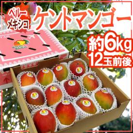ペルー・メキシコ産 ”ケントマンゴー” 大玉12玉前後 約6kg 航空便【予約 入荷次第発送】 送料無料