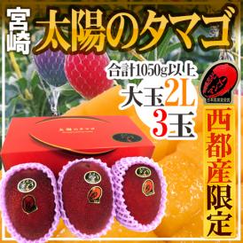 宮崎完熟マンゴー ”太陽のタマゴ” JA西都 大玉2L 3玉入り【予約 4月以降】 送料無料