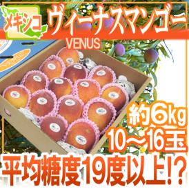 メキシコ産 ”ヴィーナスマンゴー” 大玉10～16玉 約5～6kg 航空便 ビーナスマンゴー【予約 4月以降】 送料無料