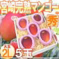 ”宮崎完熟マンゴー” 大玉秀品 2Lサイズ 5玉入り 化粧箱 宮崎マンゴー【予約 4月下旬以降】 送料無料