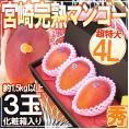 ”宮崎完熟マンゴー” 秀品 4Lサイズ 3玉 化粧箱 宮崎マンゴー【予約 4月以降】 送料無料