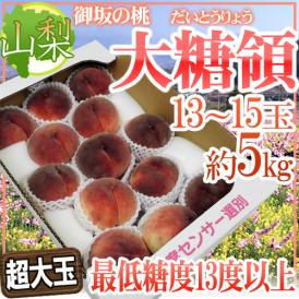 山梨県 最高峰桃 ”大糖領” 超大玉13～15玉入り 約5kg【予約 7月末以降】 送料無料