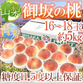 山梨県産 ”御坂の桃” 青秀品 16～18玉 約5kg【予約 7月下旬以降】 送料無料