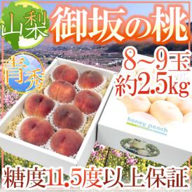 ”山梨県産 御坂の桃” 青秀品 8～9玉 約2.5kg 化粧箱【予約 7月下旬以降】 送料無料