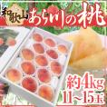 和歌山県産 ”あら川の桃” 11～15玉 約4kg 白鳳系 化粧箱【予約 7月以降】 送料無料