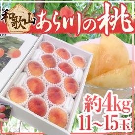 和歌山県産 ”あら川の桃” 11～15玉 約4kg 白鳳系 化粧箱【予約 7月以降】 送料無料
