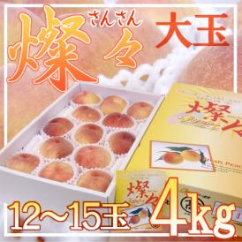 和歌山県 究極の桃 ”燦々（さんさん）” 大玉12～15玉 約4kg 化粧箱 糖度14度以上【予約 7月中旬以降】 送料無料