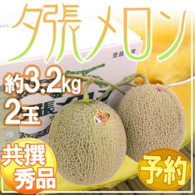 北海道 ”夕張メロン” 共撰・秀品 2玉 約3.2kg【予約 7月中下旬以降】 送料無料