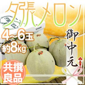 お中元 北海道 ”夕張メロン” 共撰・良品以上 4～6玉 約8kg【予約 7月中のお届け】 送料無料
