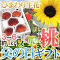 父の日ギフト &rdquo;山梨の桃&rdquo; 秀品 3～6玉 約1kg＋ひまわり生花1本【予約 6月14～21日お届け予定】 送料無料