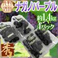 長野産 ”ナガノパープル” 秀品 4pc 約1.4kg パック入り ぶどう【予約 8月末以降】 送料無料