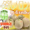 【早期発送・一番成り】北海道 ”夕張メロン” 共撰・優品以上限定 4～6玉 約8kg 専用産地箱【予約 5月末以降】 送料無料