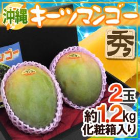沖縄産 ”キーツマンゴー” 秀品 2玉 約1.2kg 化粧箱入り【予約 8月中旬以降】 送料無料