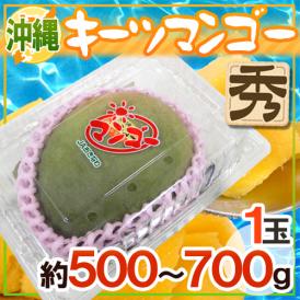 沖縄産 ”キーツマンゴー” 秀品 1玉 約500〜700g パック入り【予約 8月中旬以降】