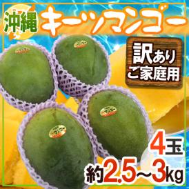 沖縄産 ”キーツマンゴー” 訳あり 4玉 約2.5〜3kg【予約 8月中旬以降】 送料無料