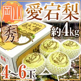 岡山産 ”愛宕梨” 秀品 超大玉4～6玉前後 約4kg 化粧箱 あたご梨【予約 11月末以降】 送料無料