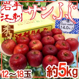 岩手江刺産 ”蜜入りサンふじ” 秀品 12～18玉 約5kg【予約 11月末以降】 送料無料