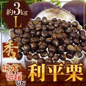”利平栗” 秀品 L 約3kg 熊本産・愛媛産など【予約 9月下旬以降】 送料無料