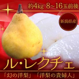 新潟産 ”ル・レクチェ” 良品 8～16玉前後 約4kg 洋梨 訳あり ご家庭用【予約 12月以降】 送料無料