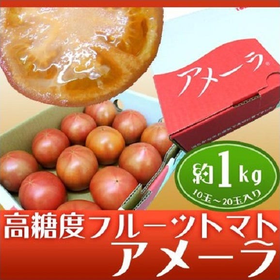 静岡県産 ”高糖度フルーツトマト アメーラ” 10~20個前後 約1kg 静岡県産 ”高糖度フルーツトマト アメーラ” 10~20個前後 約1kg