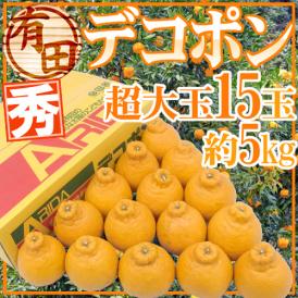 和歌山・有田産 ”デコポン” 秀品 超大玉 15玉 約5kg【予約 1月中旬以降】 送料無料
