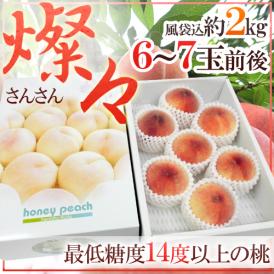究極の桃 ”和歌山県 燦々（さんさん）” 大玉6～7玉前後 風袋込約2kg 化粧箱 糖度14度以上【予約 7月中旬以降】 送料無料