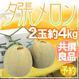 北海道 ”夕張メロン” 共撰・良品 2玉 約4kg 化粧箱【予約 7月中下旬以降】 送料無料