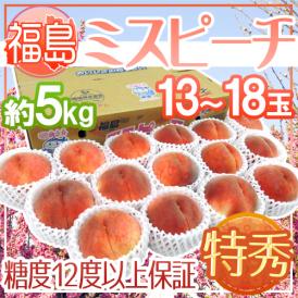 福島県産 ”ミスピーチ” 特秀品 13～18玉 約5kg 産地箱 糖度12度以上【予約 7月下旬以降】 送料無料