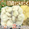 【送料無料】青森県 ”国産にんにく” 約2kg 等級A/B 2Lサイズ以上