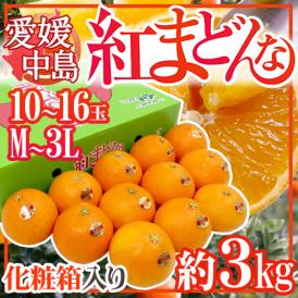 愛媛中島産 ”紅まどんな” M~3L 10~16玉 約3kg ご家庭用 化粧箱【予約 12月以降】 送料無料