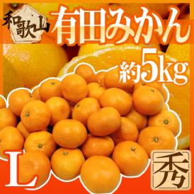 ”和歌山産 有田みかん” 秀品 Lサイズ 約5kg ありだみかん【予約 11月末以降】 送料無料