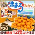 長崎 西海 ”味まるみかん” 秀品 Mサイズ 約5kg 産地化粧箱 最低糖度12度保証【予約 11月下旬以降】 送料無料