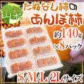 山梨産 ”たねなし柿のあんぽ柿” S/M/L/2Lサイズ 約140g×8pc【予約 10月末以降】 送料無料