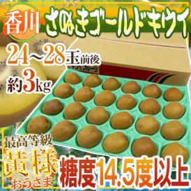 香川県 ”さぬきゴールド” 最高等級「黄様」 M～Lサイズ 24～28玉前後 約3kg【予約 10月下旬以降】 送料無料