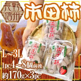 長野・南信州産 ”市田柿 3pc 約500g”（1pc 約170g） L～3L【ポスト投函送料無料】【予約 12月以降】