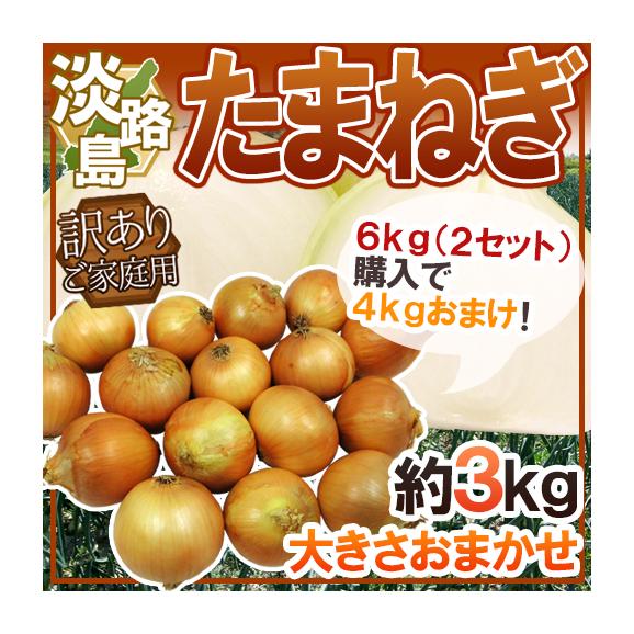 &rdquo;兵庫県 淡路島産 たまねぎ&rdquo; 訳あり 約3kg《2セット購入で4kgおまけ&rarr;10kgでお届け♪》【予約 入荷次第発送】 送料無料01