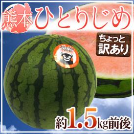 熊本産 ”小玉すいか ひとりじめ” 1玉 約1.5kg前後 訳あり【予約 4月以降】