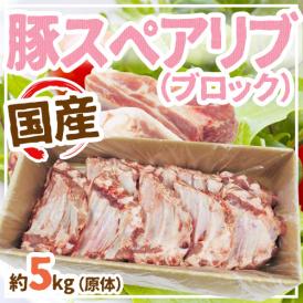 【送料無料】国産”豚スペアリブ ブロック” 約5kg 原体