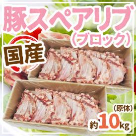 【送料無料】国産”豚スペアリブ ブロック” 約10kg 原体