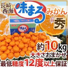 長崎 西海 ”味まるみかん” 秀品 約10kg 大きさおまかせ 産地化粧箱 最低糖度12度保証【予約 11月下旬以降】 送料無料