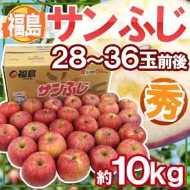 福島産 ”蜜入りサンふじりんご” ○秀品 28～36玉前後 約10kg【予約 11月下旬以降】 送料無料
