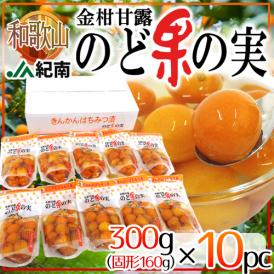 和歌山 JA紀南 ”金柑甘露 のど果の実” 300g（固形160g）×10pc きんかんはちみつ漬【予約 12月以降】 送料無料